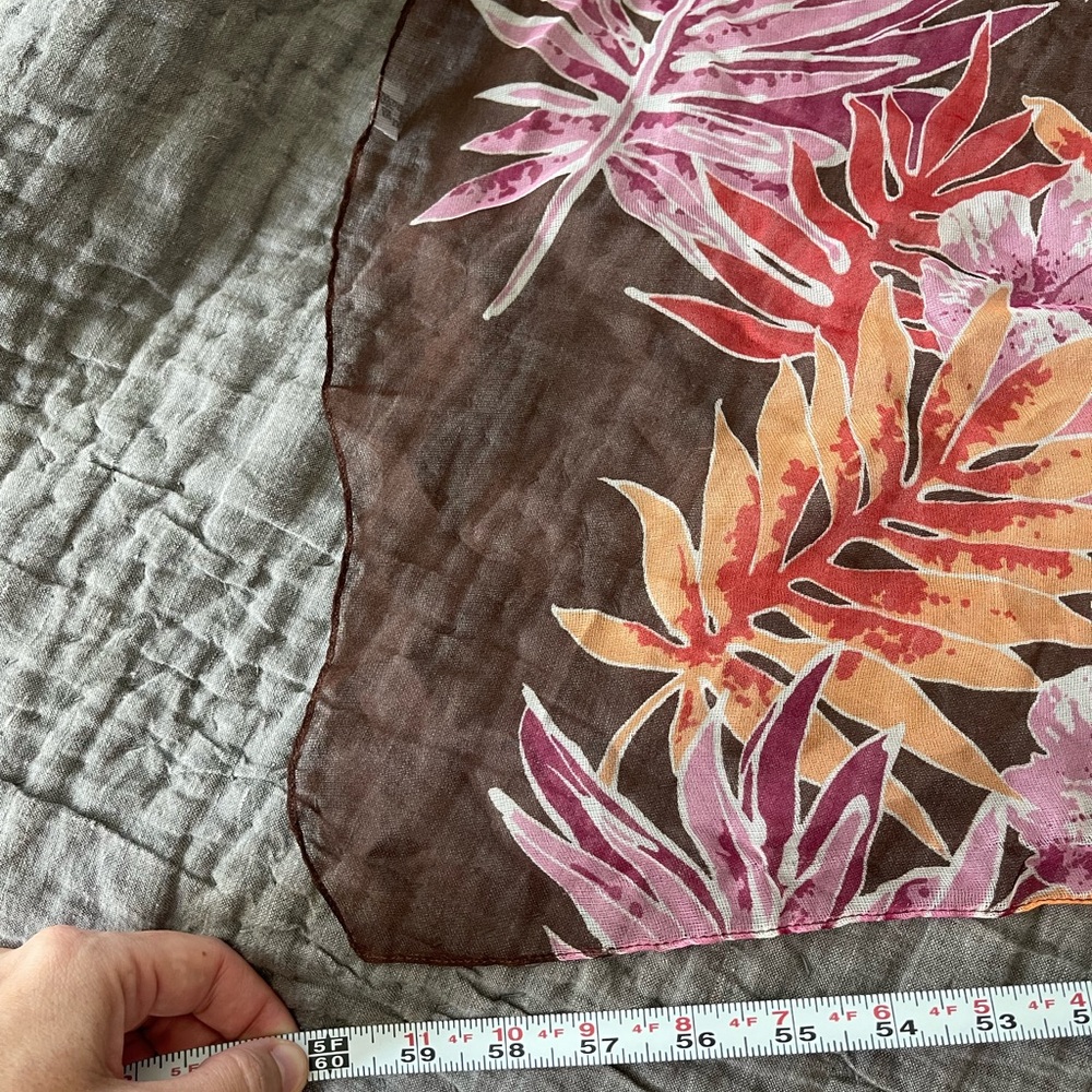 Vintage Long Rectangular Scarf 100% Polyester Mad… - image 3